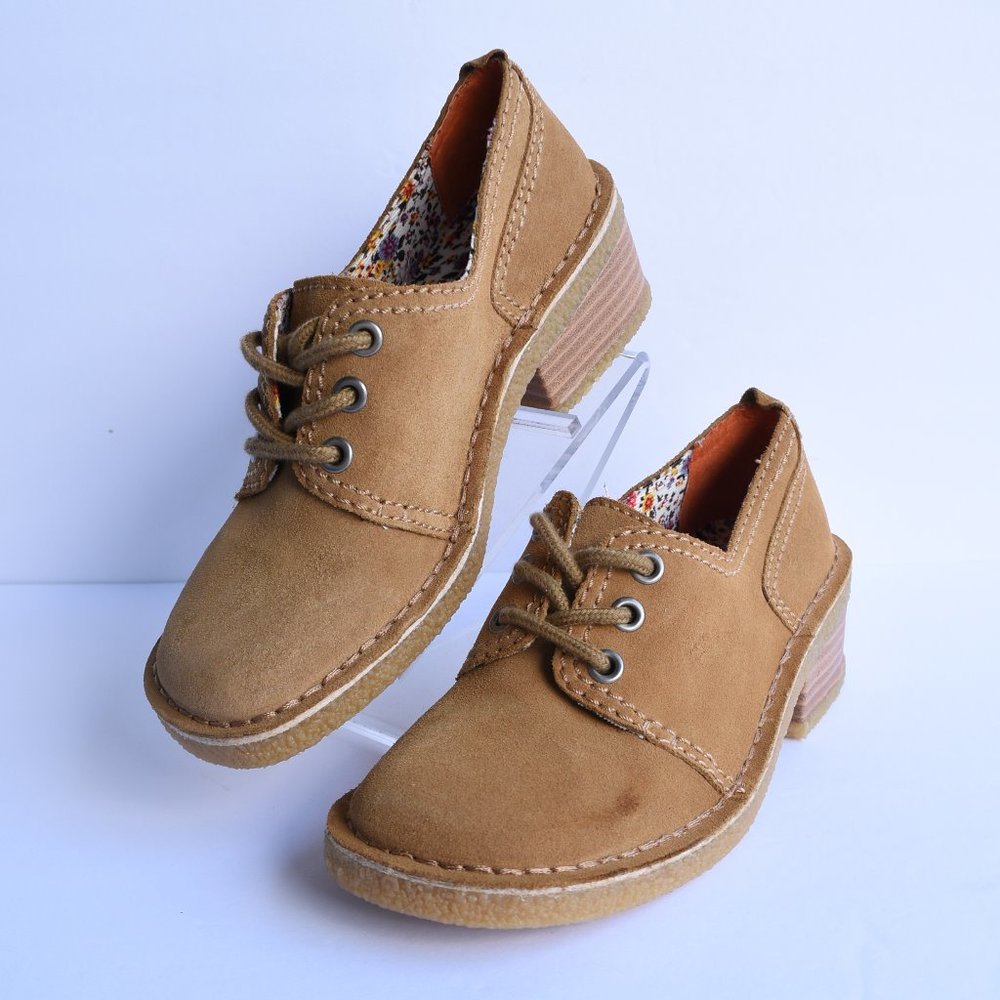 * RAMPAGE Suede Heeled Lace-Up Women's Shoe Sz 6